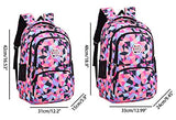 JiaYou Girl Geometric Printed Primary Junior High University School Bag Bookbag 3pcs Backpack Sets(2# Black-3pcs,35 L)