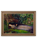 DECORARTS - ‘Ophelia’ by John Everett Millai. Oil Painting Reproduction, Giclee Print on Canvas. Ready to Hang Framed Wall Art for Home and Office Decor. Total Size w/Frame: 35x25