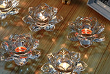 Slymeay 5 Inches Crystal Glass Lotus Candle Holders Creative Decoration for Home Decoration
