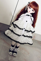 Kuafu 1/6 BJD SD Doll White Lace Cake Skirt Princess Dress For Girls