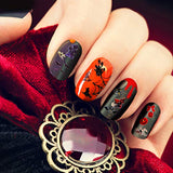 12 Sheets Halloween Nail Decals Stickers Self-Adhesive Nail Stickers Tips Witch Pumpkin Ghost Spider Nail Sticker Designs with Tweezer for Halloween Party Supplies Nails Decorations