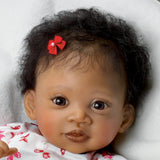 The Ashton - Drake Galleries Sweet Butterfly Kisses Coos at Your Touch with Hand-Rooted Hair - So Truly Real African-American Lifelike, Interactive & Realistic Newborn Baby Doll 19-inches