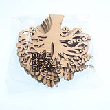 RayLineDo 10pcs Tree Shaped Hollow Design Wooden Embellishments 120MM for Crafting and Decoration