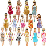 AMETUS 33 PCS Doll Clothes and Accessories Set with Luggage, Includes 10 Dresses, 10 Shoes, and Glasses Necklace for 11.5 inch Dolls, Ideal Gift for Girls Ages 3-12