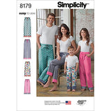 Simplicity 8179 Easy-to-Sew Children, Teen and Adult Pajama Pants Sewing Pattern in Sizes A (XS-XL)