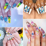 12 Sheets Butterfly Nail Stickers Water Transfer Nail Decals Flowers Butterfly Series Nail Art DIY Decals for Women Girls Decoration Manicure Design