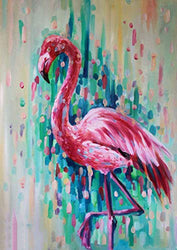5D DIY Diamond Painting Full Drill Animals Round Rhinestones Flamingo Diamond Art Kits for Adults and Kids(Canvas Size:15.7''×11.8'') (FlamingoSNKS8841)