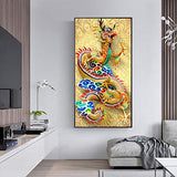 LUSandy DIY 5D Diamond Painting by Number Kits Chinese Dragon 16 x 31.5 inch Large Size Full Drill Diamond Art Gem Art Painting for Home Wall Decor Adults and Kids