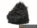 Faux Fur Long Pile Curly Fabric ALPACA BLACK / 60" Wide / Sold by the Yard