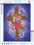 Love The Cross Diamond Painting - PigPigBoss 5D DIY Religion Diamond Embroidery Diamond Painting Cross Stitch Kits Love The Cross Mosaic Pattern Christmas Gift for Adults (11.8 x 15.7 inch)