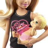 Barbie Skipper Babysitters Inc Doll & Accessories Set with Blonde Doll in 'Girl Power' Top, Baby Doll & 4 Themed Pieces