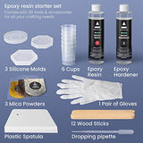 Arteza Epoxy Resin Kit, 30-Piece Set, Engaging Craft Supplies & Materials, Resin Accessories Includes 2 x 8-oz Bottles and Hardener, 3 Silicone Molds, Mica Powder, Pipette, and More