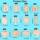 60 Pieces Unfinished Wooden Cutouts, Aweyka 12 Styles Butterfly Bee Wood Slices Flower Unfinished Wood Cutouts Blank Wooden Paint Crafts for Kids Painting, DIY Crafts Home Decoration Craft Project