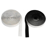 16 Feet Length 0.75 Inch Width Hook and Loop with Strong Self Adhesive Tape Strip Fastener (White)