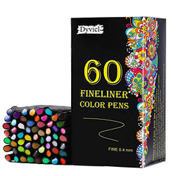 Dyvicl Fineliner Fine Point Pens, 60 Colors 0.4mm Fineliner Color Pen Set Fine Point Markers Fine Tip Drawing Pens for Bullet Journaling Writing Note Taking Calendar Agenda Adult Coloring