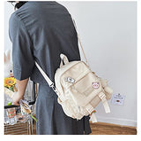 Cute Mini Backpacks with Accessories Aesthetic Mini Backpack for Teens Kawaii Small Backpack (White,With-Accessories)