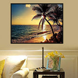 DIY 5D Diamond Painting by Number Kit,Full Drill Embroidery Cross Stitch Arts Craft Home Night Beach View 11.8 X 15.7 Inch¡­
