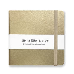 Small Square 5x5" 104 sheets 80gsm mini notebooks blank pages sketchbooks Travel Journal Pocket Hardcover Paint Writing Notebook Blank Diary Memo Planner Sketchbook PU Leather Cover Gold