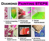 DIY 5D Diamond Painting Kit, Landscape 5D Diamond Painting Round Rhinestone Paint by Number Kits On Canvas Arts Craft for Wall Decor, for Home Wall Decor Adults and Kids