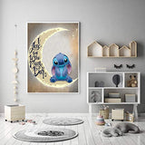 Offito Diamond Painting Kits for Adults Kids, DIY Rhinestone Diamond Art Kits for Beginners, 5D Diamond Painting I Love You to The Moon Back Painting by Number Kits for Gift Wall Decor 12x16 inch