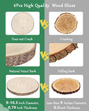 Wood Slices 6 Pack 9-10.5 Inch Large Wood Rounds Natural Wood Slices for Centerpieces,Wedding&BabyShower,Table Decorations,Crafts,DIY,Arts