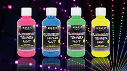 Sargent Art 17-5704 Neon Tempera Paints 8 Ounce, 4 Vibrant Fluorescent Colors, 4 Flip Cap Bottles, 4 Count