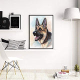 LeePakQ DIY Diamond Painting Dog Full Drill German Shepherd Paint with Diamonds Dog Embroidery Kits Arts for Wall Decor,12×16"