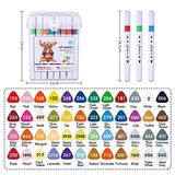 48 Colors Art Markers Set, TOUSEEDA Dual Tip Brush Artist Markers, Sketch Markers Set for Kids Adults, Water-Based Brush Markers for Coloring Book Calligraphy Drawing Sketching Bullet Journa