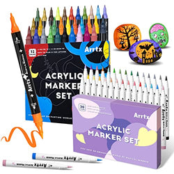 PINTAR Metallic Markers Paint - Metallic Paint Pens Fine Point - Fine Tip  Paint Pens - Acrylic Markers Paint Pens - Acrylic Paint Pens for Rock  Painting, Wood, Glass, Leather, Shoes - Pack of 14 