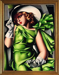 Berkin Arts Framed Tamara De Lempicka Giclee Canvas Print Paintings Poster Reproduction(Young Lady Gloves)