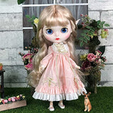 ZXCVBN 1/6 BJD Doll 19 Ball Jointed Doll Blythe Doll DIY Toys with Full Set Clothes Shoes Wig Makeup+ 4-Color Changing Eyes + 9 Pair Hands Model + Elf Ears