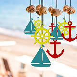 Wooden Anchor for Crafts Unfinished Wood Anchor Cutouts Sailboat Wheel Nautical Decor Wood Paint Crafts for Kid DIY Hanging Ornaments with Rope for Party Home Decoration, 3 Styles (60 Pieces)
