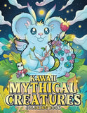 Kawaii Mythical Creatures Coloring Book: Fantasy book full of Cute Adorable Beasts and Fantastic Animals for Adults, Teens and Kids