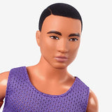 Ken Doll, Barbie Looks, Black Hair, Color Block Outfit, Purple Mesh Top with Pink Pants, Style and Pose, Fashion Collectibles