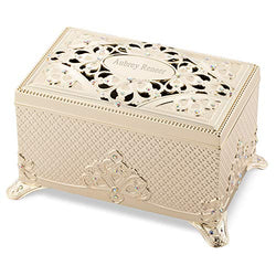 Things Remembered Personalized Soft Gold Anastasia Musical Keepsake Box with Engraving Included