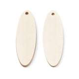 Kissitty 200pcs Natural Unfinished Blank Wooden Oval Flat Pendants Wheat 1.4x0.47 Inch for Earring Pendant Jewelry DIY Craft Making