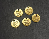 30 PCs Tiny Lotus Pendants Lotus Charm Antique Gold Charm Zen Buddhist Yoga Charms Pendant for