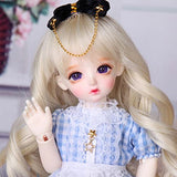 BJD Doll 1/6 Princess SD Doll 26cm 10.23in Ball-Jointed Doll with Blue Dress + Wig + Shoes + Exquisite Makeup Face, Made of High-Grade Resin Material