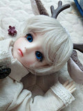 BJD Doll Wig 9-10inch(21-24cm): 1/3 BJD SD, Fur Wig Dollfie / White Curl Short Hair