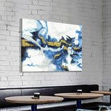 Modern Abstract Canvas Wall Art: Blue Artwork Picture Painting on Canvas for Room Decor