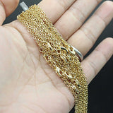 Wholesale 12 PCS Gold Plated over Solid Brass Chain Bulk Finished Chains For Jewelry Making 18-30