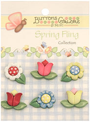 Spring Buttons-Spring Flowers