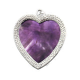 Top Plaza Natural Amethyst/Rose Quartz/Opalite Healing Crystal Gemstone Heart Pendant Necklace