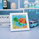 Craftoy 5D Diamond Painting Kit for Kids 7.1‘’ X 7.1‘’ Wooden Frame Diamond Arts and Crafts for Kids Mosaic Gem Stickers by Number Kits DIY Painting Arts Crafts Supply Set Embroidery Gift (Tortoise F)