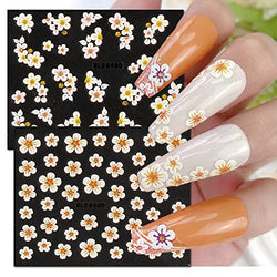 RTKHFZE Flower Nail Art Stickers Decals, 12 Sheets 3D Flower Nail Decals Spring Nail Art Accessories Self Adhesive Daisy Butterfly Heart Star Nail Stickers for Women Girls Manicure Decorations