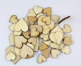 Pack of Mixed Size Natural Wood Color Big Heart Shaped Wooden Crafting Sewing DIY Scarpbooking