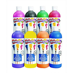 Colorations Washable Tempera Shiny, Metallic Effect Paint, 16 fl oz, Set of 8 Colors, Non Toxic, Vibrant, Bold, Kids Paint, Craft, Hobby, Fun, Art Supplies (Item # SSWTSET)