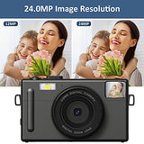 Digital Camera Vlogging Camera 24MP Full HD 1080P Digital Camera with 3 Inch IPS Screen Camera 4X Digital Zoom Vlog Camera for YouTube with 1500mAh Battery