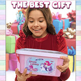 Unicorn & Mermaid Slime Kit for Girls - 4 in 1 Sensory Kit: Magic Sand Kit for Kids, Pre-Made DIY Slime Kit, Bracelet Making Kit with Glow in The Dark Beads, Soft Clay Kit - Play Sand Surprise Kit