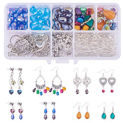 SUNNYCLUE 1 Set 214pcs Chandelier Earring Drop and Charm Pendant DIY Jewelry Making Starter Kit